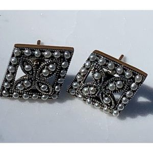 Vintage Sterling and Pearl Earrings